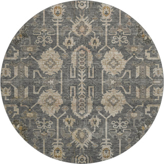 Piper Looms Mayfield Oriental AMF697 Gray Machine Washable Area Rug Round Main Image