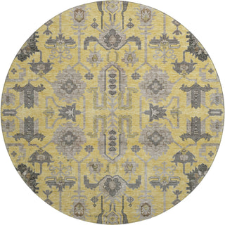 Piper Looms Mayfield Oriental AMF697 Honey Machine Washable Area Rug Round Main Image