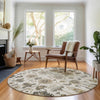 Piper Looms Mayfield Oriental AMF697 Ivory Machine Washable Area Rug Round Lifestyle Image Feature