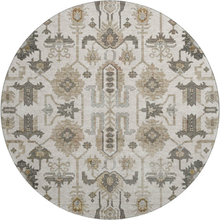 Piper Looms Mayfield Oriental AMF697 Ivory Machine Washable Area Rug Round Main Image