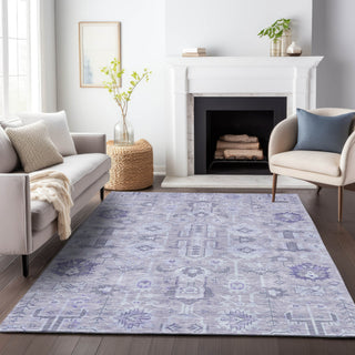 Piper Looms Mayfield Oriental AMF697 Lavender Machine Washable Area Rug Lifestyle Image Feature