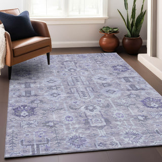 Piper Looms Mayfield Oriental AMF697 Lavender Machine Washable Area Rug Lifestyle Image Feature