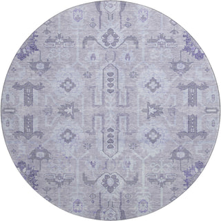 Piper Looms Mayfield Oriental AMF697 Lavender Machine Washable Area Rug Round Main Image