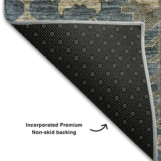 Piper Looms Mayfield Oriental AMF697 Navy Machine Washable Area Rug Backing Image