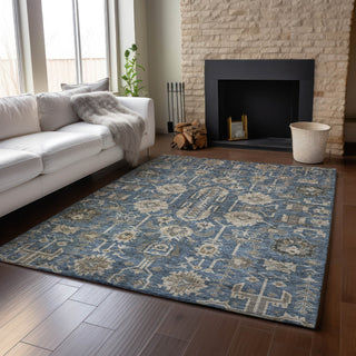 Piper Looms Mayfield Oriental AMF697 Navy Machine Washable Area Rug Lifestyle Image Feature