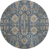 Piper Looms Mayfield Oriental AMF697 Navy Machine Washable Area Rug Round Main Image