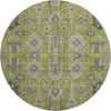 Piper Looms Mayfield Oriental AMF697 Olive Machine Washable Area Rug Round Main Image