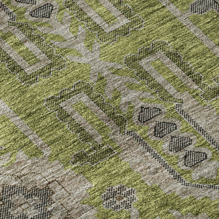Piper Looms Mayfield Oriental AMF697 Olive Machine Washable Area Rug Swatch Image