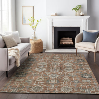 Piper Looms Mayfield Oriental AMF697 Paprika Machine Washable Area Rug Lifestyle Image Feature