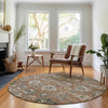 Piper Looms Mayfield Oriental AMF697 Paprika Machine Washable Area Rug Round Lifestyle Image Feature