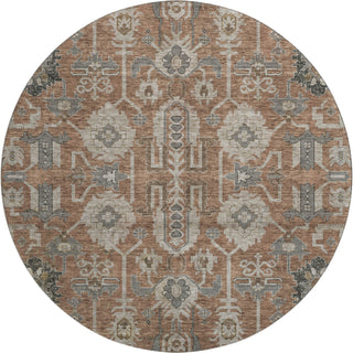 Piper Looms Mayfield Oriental AMF697 Paprika Machine Washable Area Rug Round Main Image