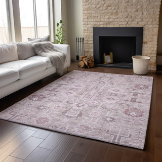 Piper Looms Mayfield Oriental AMF697 Pink Machine Washable Area Rug Lifestyle Image Feature