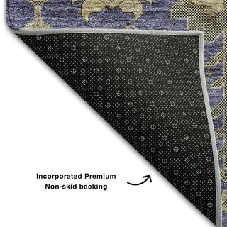 Piper Looms Mayfield Oriental AMF697 Purple Machine Washable Area Rug Backing Image