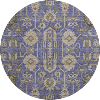 Piper Looms Mayfield Oriental AMF697 Purple Machine Washable Area Rug Round Main Image