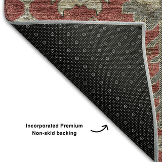 Piper Looms Mayfield Oriental AMF697 Red Machine Washable Area Rug Backing Image