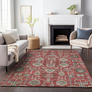 Piper Looms Mayfield Oriental AMF697 Red Machine Washable Area Rug Lifestyle Image Feature