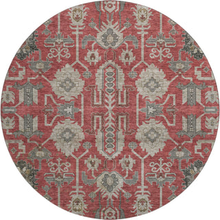 Piper Looms Mayfield Oriental AMF697 Red Machine Washable Area Rug Round Main Image
