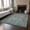 Piper Looms Mayfield Oriental AMF697 Teal Machine Washable Area Rug Lifestyle Image Feature
