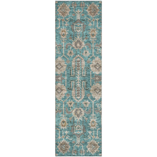 Piper Looms Mayfield Oriental AMF697 Teal Machine Washable Area Rug Runner Main Image
