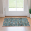 Piper Looms Mayfield Oriental AMF697 Teal Machine Washable Area Rug Scatter Lifestyle Image Feature