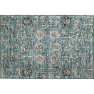 Piper Looms Mayfield Oriental AMF697 Teal Machine Washable Area Rug Scatter Main Image
