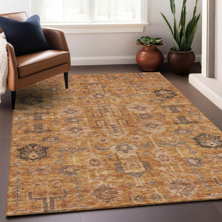 Piper Looms Mayfield Oriental AMF697 Terracotta Machine Washable Area Rug Lifestyle Image Feature