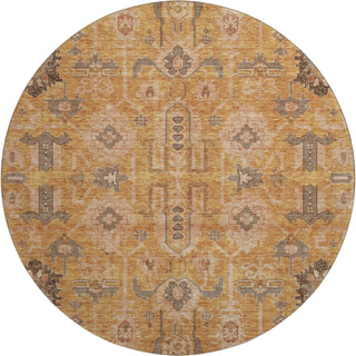 Piper Looms Mayfield Oriental AMF697 Terracotta Machine Washable Area Rug Round Main Image