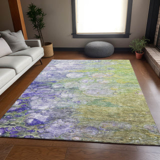 Piper Looms Mayfield Abstract AMF698 Aloe Machine Washable Area Rug Lifestyle Image Feature
