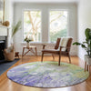 Piper Looms Mayfield Abstract AMF698 Aloe Machine Washable Area Rug Round Lifestyle Image Feature