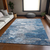 Piper Looms Mayfield Abstract AMF698 Blue Machine Washable Area Rug Lifestyle Image Feature