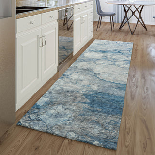 Piper Looms Mayfield Abstract AMF698 Blue Machine Washable Area Rug Runner Lifestyle Image Feature