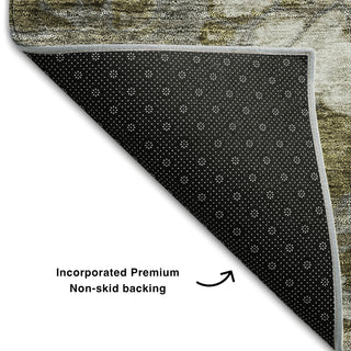 Piper Looms Mayfield Abstract AMF698 Brown Machine Washable Area Rug Backing Image