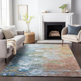 Piper Looms Mayfield Abstract AMF698 Coral Machine Washable Area Rug Lifestyle Image Feature