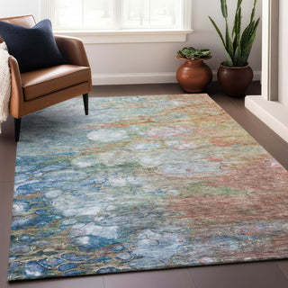 Piper Looms Mayfield Abstract AMF698 Coral Machine Washable Area Rug Lifestyle Image Feature