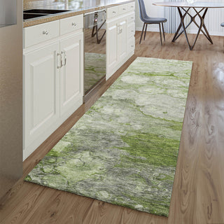 Piper Looms Mayfield Abstract AMF698 Olive Machine Washable Area Rug Runner Lifestyle Image Feature