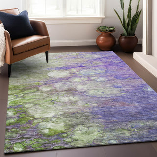 Piper Looms Mayfield Abstract AMF698 Purple Machine Washable Area Rug Lifestyle Image Feature