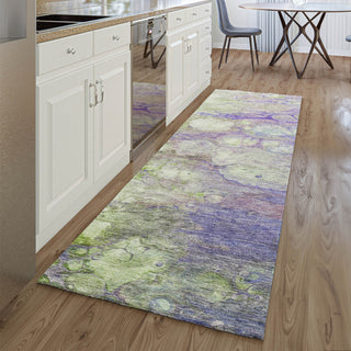 Piper Looms Mayfield Abstract AMF698 Purple Machine Washable Area Rug Runner Lifestyle Image Feature