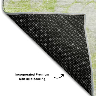 Piper Looms Mayfield Abstract AMF699 Aloe Machine Washable Area Rug Backing Image
