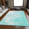 Piper Looms Mayfield Abstract AMF699 Aqua Machine Washable Area Rug Lifestyle Image Feature
