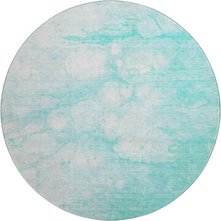 Piper Looms Mayfield Abstract AMF699 Aqua Machine Washable Area Rug Round Main Image
