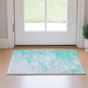 Piper Looms Mayfield Abstract AMF699 Aqua Machine Washable Area Rug Scatter Lifestyle Image Feature