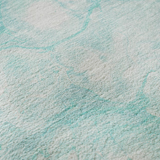 Piper Looms Mayfield Abstract AMF699 Aqua Machine Washable Area Rug Swatch Image