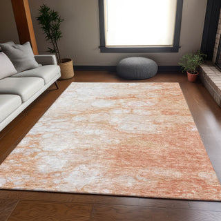 Piper Looms Mayfield Abstract AMF699 Coral Machine Washable Area Rug Lifestyle Image Feature