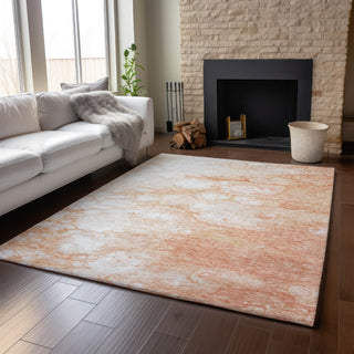 Piper Looms Mayfield Abstract AMF699 Coral Machine Washable Area Rug Lifestyle Image Feature
