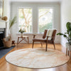 Piper Looms Mayfield Abstract AMF699 Coral Machine Washable Area Rug Round Lifestyle Image Feature