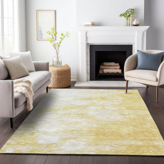 Piper Looms Mayfield Abstract AMF699 Gold Machine Washable Area Rug Lifestyle Image Feature