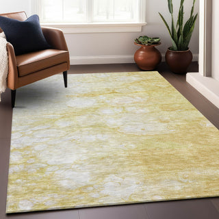 Piper Looms Mayfield Abstract AMF699 Gold Machine Washable Area Rug Lifestyle Image Feature