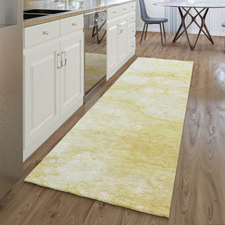 Piper Looms Mayfield Abstract AMF699 Gold Machine Washable Area Rug Runner Lifestyle Image Feature