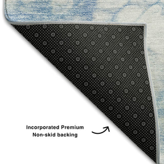 Piper Looms Mayfield Abstract AMF699 Sky Machine Washable Area Rug Backing Image