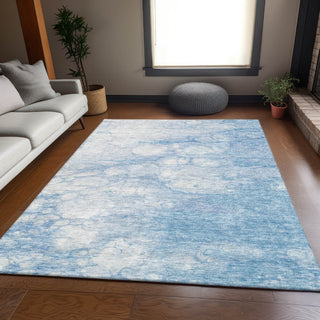 Piper Looms Mayfield Abstract AMF699 Sky Machine Washable Area Rug Lifestyle Image Feature